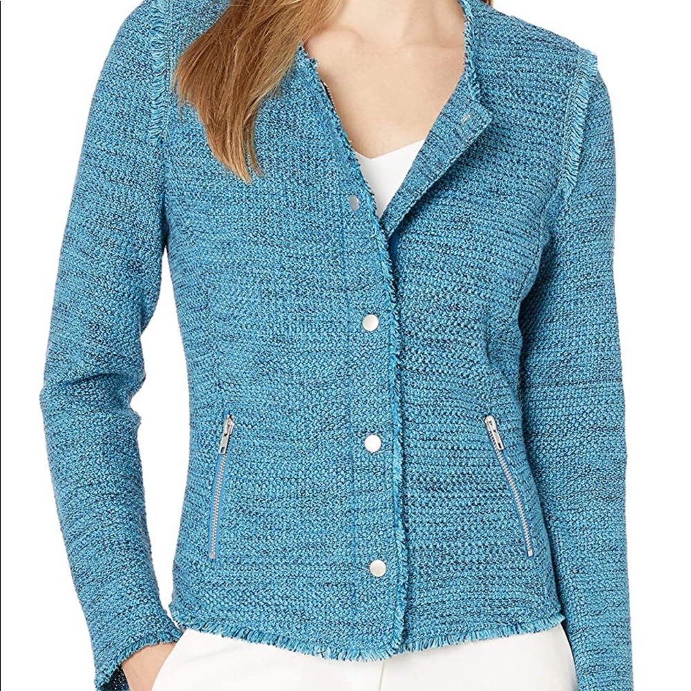 NWT Blue Tweed Knit Jacket